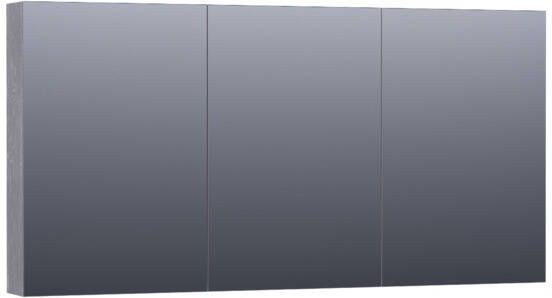 Saniclass Plain spiegelkast 140x70x15cm met 3 links- en rechtsdraaiende spiegeldeuren Hout Purple oak SK-PL140PO