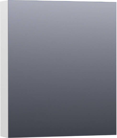 Saniclass Plain Spiegelkast 60x70x15cm 1 rechtsdraaiende spiegeldeur MDF hoogglans wit SK-PL60RHW