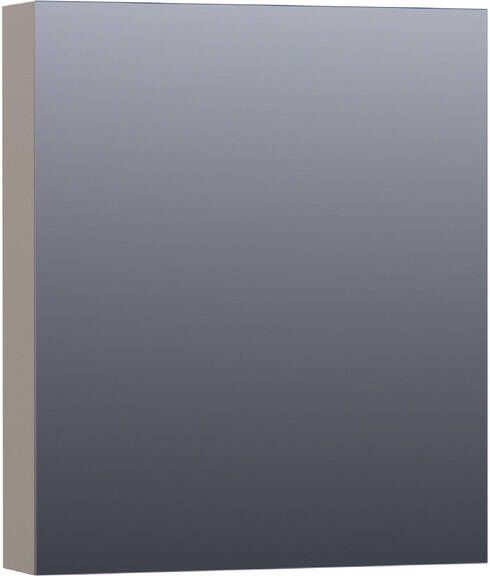 Saniclass Plain spiegelkast 60x70x15cm met 1 rechtsdraaiende spiegeldeur MDF mat Taupe SK-PL60RMT