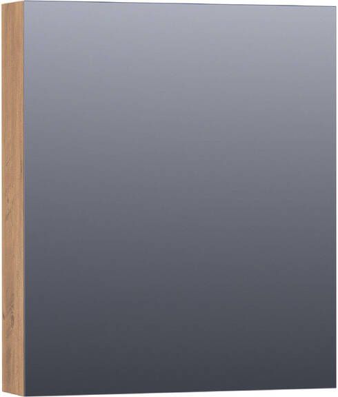 Saniclass Plain Spiegelkast 60x70x15cm 1 rechtsdraaiende spiegeldeur MFC old castle SK-PL60ROC