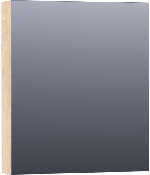 Saniclass Plain Spiegelkast 60x70x15cm 1 rechtsdraaiende spiegeldeur MFC sahara SK-PL60RSH
