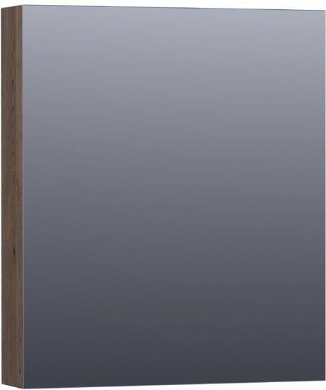 Saniclass Plain spiegelkast 60x70x15cm met 1 rechtsdraaiende spiegeldeur Hout Black oak SK-PL60RBO