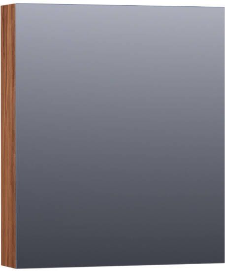 Saniclass Plain spiegelkast 60x70x15cm met 1 rechtsdraaiende spiegeldeur Hout Natural walnut SK-PL60RNWA