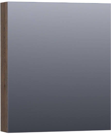 Saniclass Plain spiegelkast 60x70x15cm met 1 rechtsdraaiende spiegeldeur Hout Black oak SK-PL60RBO