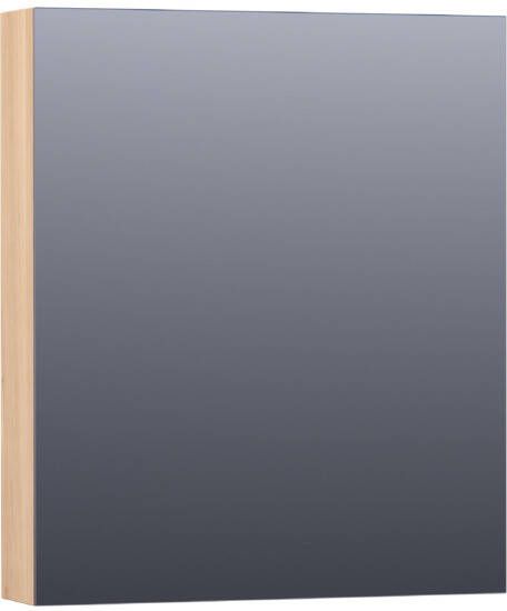 Saniclass Plain spiegelkast 60x70x15cm met 1 rechtsdraaiende spiegeldeur Hout Smoked oak SK-PL60RSO
