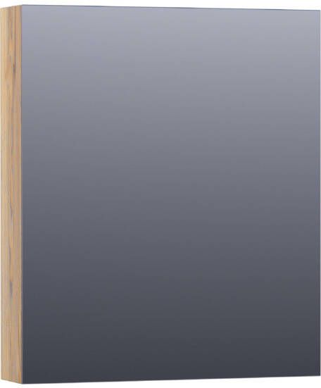 Saniclass Plain spiegelkast 60x70x15cm met 1 rechtsdraaiende spiegeldeur Hout Vintage oak SK-PL60RVO