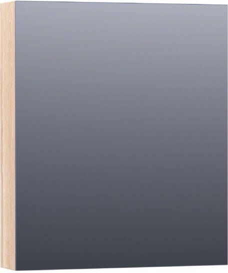 Saniclass Plain spiegelkast 60x70x15cm met 1 rechtsdraaiende spiegeldeur Hout White oak SK-PL60RWO