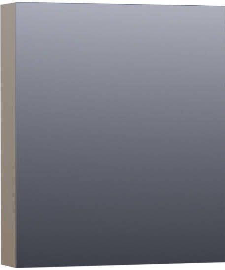 Saniclass Plain spiegelkast 60x70x15cm met 1 rechtsdraaiende spiegeldeur MDF hoogglans Taupe SK-PL60RHT