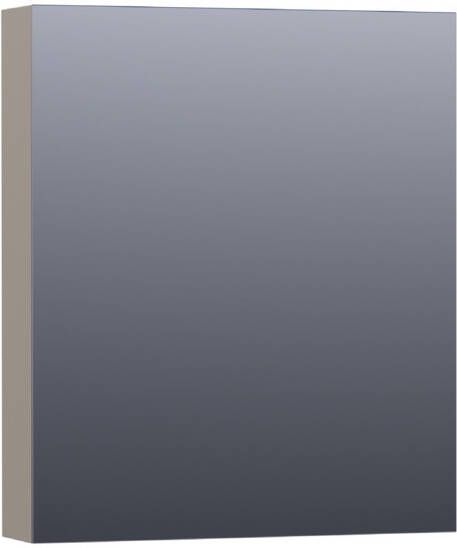 Saniclass Plain spiegelkast 60x70x15cm met 1 rechtsdraaiende spiegeldeur MDF mat Taupe SK-PL60RMT