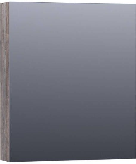 Saniclass Plain spiegelkast 60x70x15cm met 1 rechtsdraaiende spiegeldeur MFC Grey Canyon SK-PL60RGC