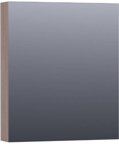 Saniclass Plain spiegelkast 60x70x15cm met 1 rechtsdraaiende spiegeldeur MFC Legno Viola SK-PL60RLV