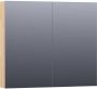 BRAUER Plain Spiegelkast 80x70x15cm 2 links rechtsdraaiende spiegeldeuren hout grey oak SK-PL80GO - Thumbnail 1