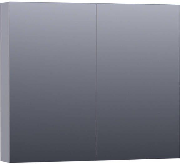 Saniclass Plain Spiegelkast 80x70x15cm 2 links rechtsdraaiende spiegeldeuren MDF mat grijs SK-PL80MG
