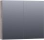 Saniclass Plain Spiegelkast 80x70x15cm 2 links rechtsdraaiende spiegeldeuren MFC grey Canyon SK-PL80GC - Thumbnail 1
