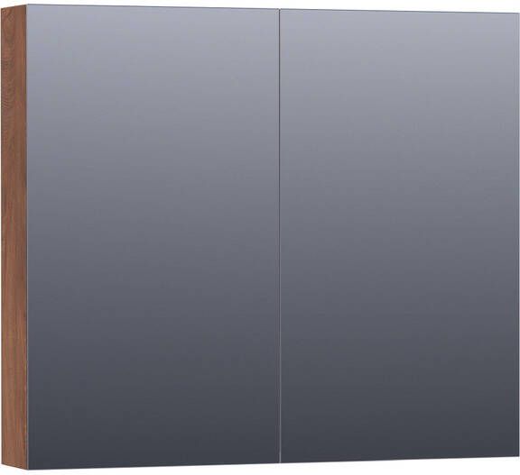 Saniclass Plain Spiegelkast 80x70x15cm 2 links rechtsdraaiende spiegeldeuren MFC viking shield SK-PL80VS