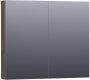 Saniclass Plain spiegelkast 80x70x15cm met 2 links- en rechtsdraaiende spiegeldeuren Hout Black oak SK-PL80BO - Thumbnail 1