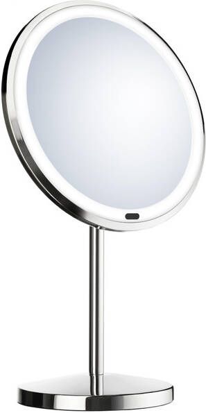 Saniclass Pro Make-Up Spiegel Scheerspiegel staand 7x vergrotend verlichting 20cm chroom OUTLETSTORE Z625