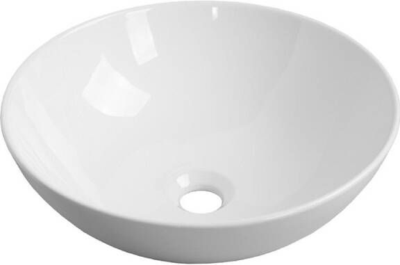 Saniclass San Salvo Waskom 38.5x38.5x14cm zonder overloop rond keramiek glanzend wit 8025