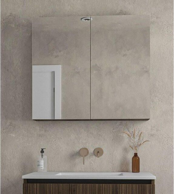 Saniclass Holz Base Spiegelkast 80x70cm donker eiken SW773980