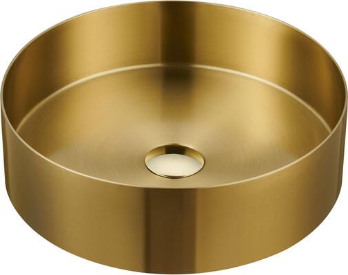 Saniclass ONE Waskom 36x36x11cm RVS Geborsteld messing (goud) SP-WB36A-Brushed Brass