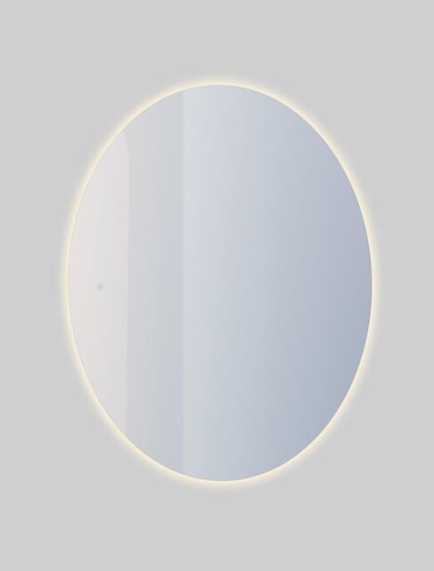 Saniclass Oval badkamerspiegel 60x80cm ovaal incl. indirecte LED verlichting spiegelverwarming touch schakelaar NAB001-B-60x80
