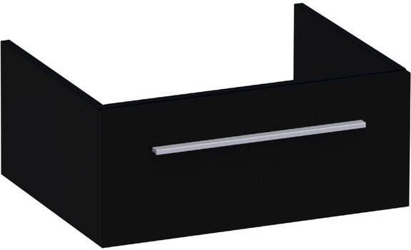 Saniclass Sharp Wastafelonderkast 60x46x25cm 1 softclose lade zonder greep 1 sifonuitsparing MDF hoogglans zwart 1720