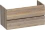 Brauer Solution Wastafelonderkast 100x46x50cm 2 softclose greeploze lades 1 sifonuitsparing hout Vintage oak OK-MES100VO - Thumbnail 1
