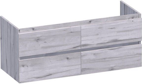 BRAUER Solution Wastafelonderkast 120x46x50cm 4 softclose greeploze lades 2 sifonuitsparing MFC Birch OK-SL120-4BR - Foto 1