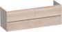 Saniclass Solution Wastafelonderkast 140x46x50cm 4 softclose greeploze lades 2 sifonuitsparing hout white oak OK-MES140WO - Thumbnail 1