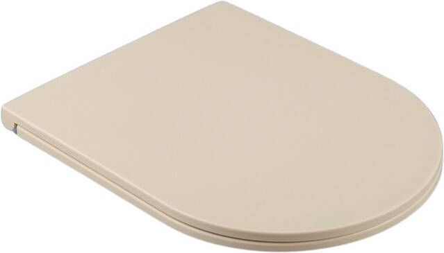 Saniclass Universo closetzitting softclose quickrelease duroplast 46x36cm slim mat beige E13 A15 thin seat beige