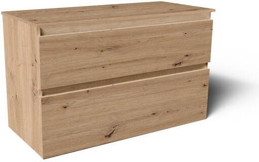 Saniclass Vita Badkamermeubelset 100x60x46cm 2 lades greeploos topblad rustiek eiken SW1239493 SW1413853