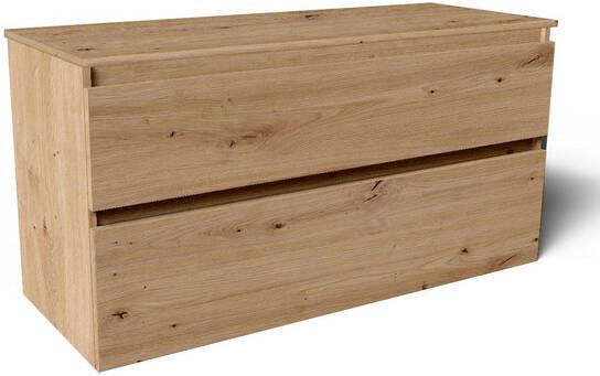 Saniclass Vita Badkamermeubelset 120x60x46cm 2 lades greeploos topblad rustiek eiken SW1239494 SW1413860