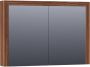 Saniclass Walnut wood Spiegelkast 100x70x15cm 2 links rechtsdraaiende Spiegeldeuren hout -natural walnut SK-WW100NWA - Thumbnail 1