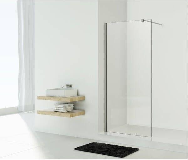 Sanimar Wet Room inloopdouche 90x200cm met 10mm veiligheidsglas chroom 73.1205