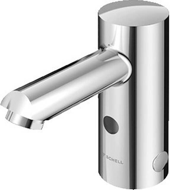 SCHELL Modus E HD-K elektronische wastafelkraan 3 8" zonder waste uitloop 105mm batterij 9V 24h spoeling chroom