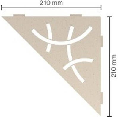 Schluter Shelf-E-S1 planchet 21x21x0.5cm inbouw Driehoek Perforatie: Curve gecoat Ivoor ses1d6tsi