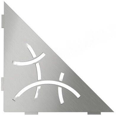 Schluter Shelf-E-S1 planchet 21x21x0.5cm inbouw Driehoek Perforatie: Curve RVS geborsteld ses1d6eb