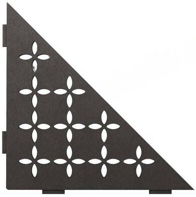 Schluter Shelf-E-S1 planchet 21x21x0.5cm inbouw Driehoek Perforatie: Floral gecoat donker antraciet ses1d5tsda