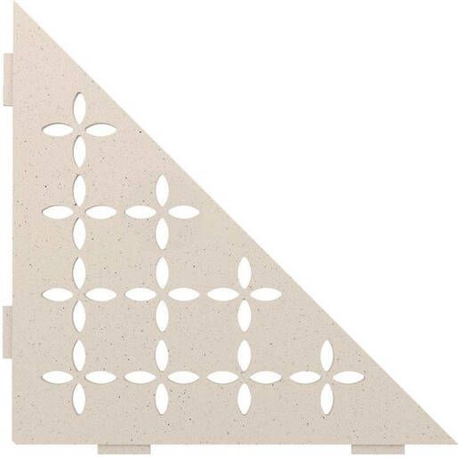 Schluter Shelf-E-S1 planchet 21x21x0.5cm inbouw Driehoek Perforatie: Floral gecoat Ivoor ses1d5tsi