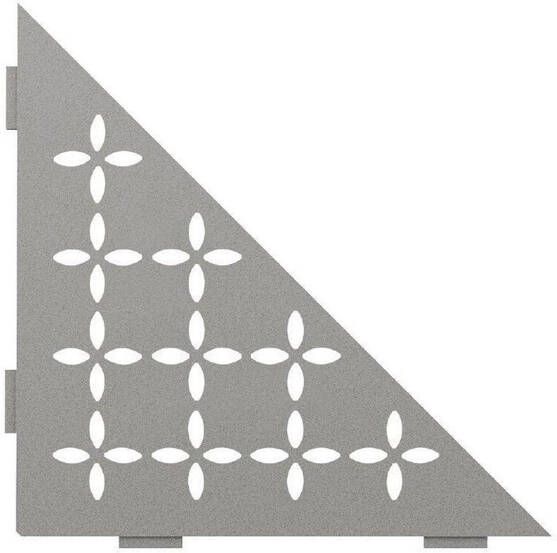 Schluter Shelf-E-S1 planchet 21x21x0.5cm inbouw Driehoek Perforatie: Floral gecoat steengrijs ses1d5tssg