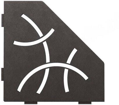 Schluter Shelf-E-S2 planchet 19.5x19.5x0.5cm inbouw Driehoek Perforatie: Curve gecoat donker antraciet ses2d6tsda