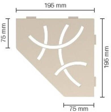 Schluter Shelf-E-S2 planchet 19.5x19.5x0.5cm inbouw Driehoek Perforatie: Curve RVS geborsteld ses2d6eb