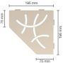 Schluter Shelf-E-S2 planchet 19.5x19.5x0.5cm inbouw Driehoek Perforatie: Curve RVS geborsteld ses2d6eb - Thumbnail 1
