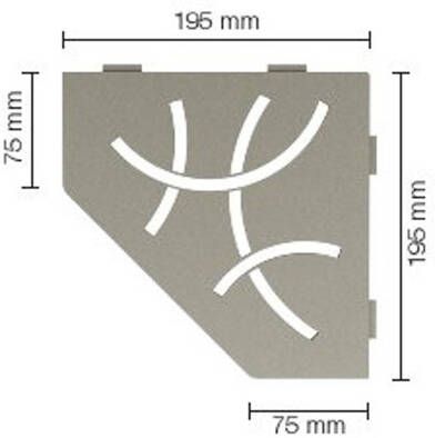 Schluter Shelf-E-S2 planchet 19.5x19.5x0.5cm inbouw Perforatie: Curve gecoat steengrijs ses2d6tssg