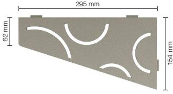 Schluter Shelf-E-S3 planchet 29.5x15.4x0.5cm inbouw Perforatie: Curve gecoat Ivoor 1514645