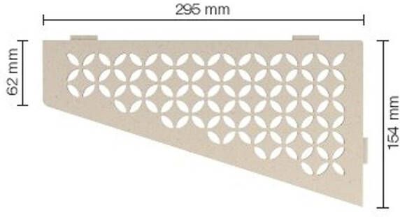 Schluter Shelf-E-S3 planchet 29.5x15.4x0.5cm inbouw Perforatie: Floral gecoat Ivoor ses3d5tsi