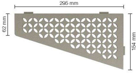 Schluter Shelf-E-S3 planchet 29.5x15.4x0.5cm inbouw Perforatie: Floral gecoat steengrijs ses3d5tssg