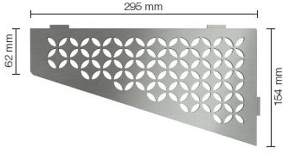 Schluter Shelf-E-S3 planchet 29.5x15.4x0.5cm inbouw Perforatie: Floral RVS geborsteld ses3d5eb