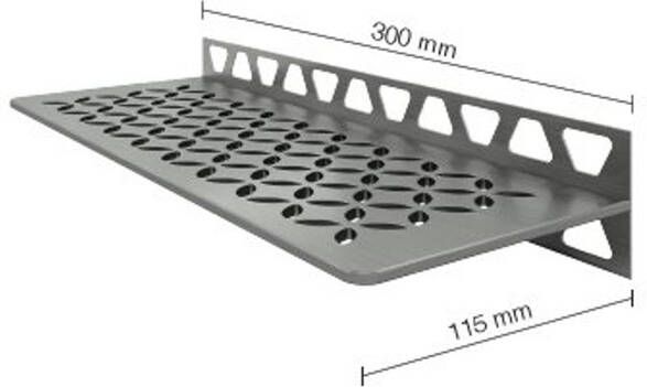 Schluter Shelf-W-S1 planchet 30x11.5x0.5cm inbouw Rechthoek Perforatie: Floral RVS geborsteld sws1d5eb