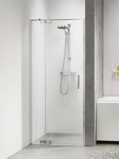 Douchedeur Sealskin Get Wet Custom Nisdeur Swingdeur Links 90x195cm Zilver Hoogglans Helder Glas